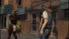 a man in a green glove stands in front of a building