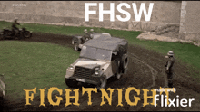 a poster that says fhsw fightnight made with flixier on it