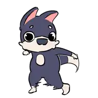 a cartoon drawing of a dog with a mask on