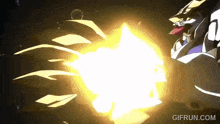 a gif from gifrun.com shows a robot shooting a beam of light .