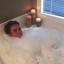 Bubble Bath Scare GIF - Afraid Coward GIFs