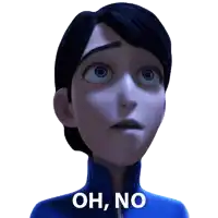 a cartoon character with a surprised look on his face and the words oh no above him