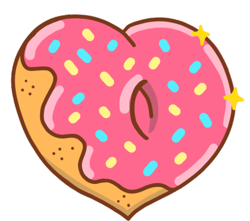 Love Donut Heart Donut Sticker - Love Donut Heart Donut Sprinkles Stickers