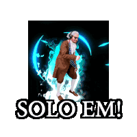 a man in a suit and tie is dancing with the words solo em behind him