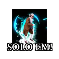 a man in a suit and tie is dancing with the words solo em behind him