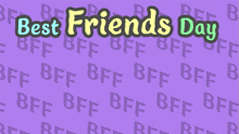 a poster for best friends day with a blue and red figure