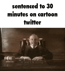 a judge is sentenced to 30 minutes on cartoon twitter