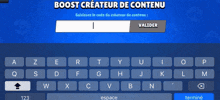 a screenshot of a game in french with a boost creator de contenu button