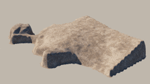 a 3d model of a rocky cliff with a white background