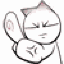 a cartoon cat is making a funny face with its tongue out and giving a thumbs up .