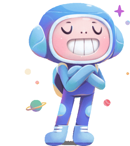 Astronaut Feeling Proud. Sticker - Alex And Cosmo Cute Adorable Stickers