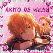 a picture of a boy with the name akito de valen written on it