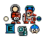 a pixel art of a man with a gun and a barrel