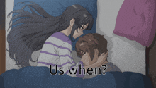 a picture of a girl and a boy with the words us when