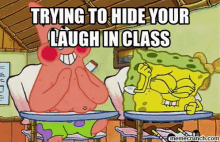 Trying To Hide Your Laugh In Class GIF