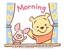 Pooh Bear Piglet GIF - Pooh Bear Piglet Morning GIFs