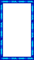 a blue and white frame that says #ond44zul on it