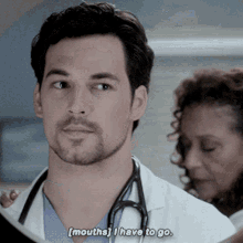 greys anatomy andrew deluca i have to go mouths i need to leave