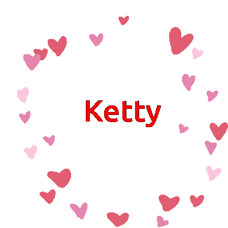 Ketty Hearts Sticker - Ketty Hearts Text Stickers