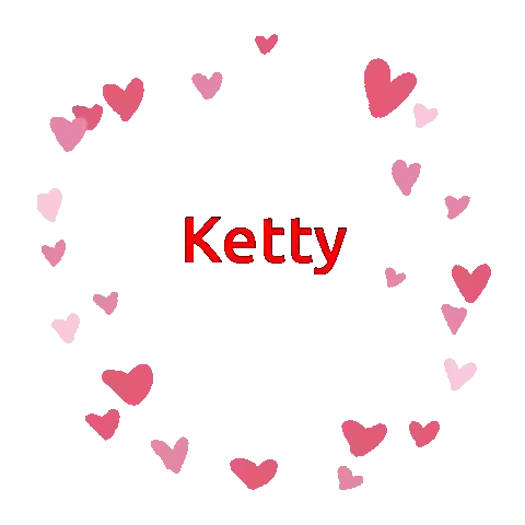 Ketty Hearts Sticker - Ketty Hearts Text Stickers