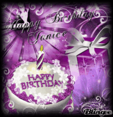 Happy Birthday Janice Cake GIF