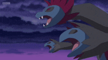 a bbc logo can be seen in the corner of a cartoon scene