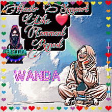 a cartoon of a girl with the name wanda written on the bottom