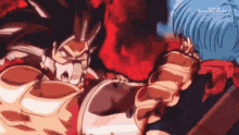 a cartoon of a man and a woman fighting each other in a room .