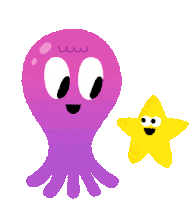 Octopus And Star Hug That Star Sticker - Octopus And Star Hug That Star Happy Stickers