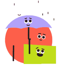 shapemates umbrella raining friends sharing