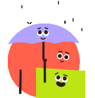 Circle, Square And Triangle Huddle In The Rain Sticker