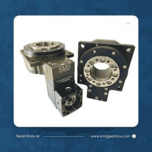 a smd gearbox is shown on a blue and white background