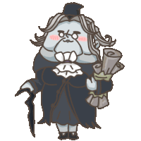 a cartoon drawing of a ghost holding a scroll