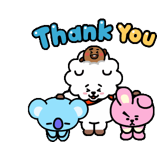 Bt21 Thank You Sticker - Bt21 Thank You Bow Down Stickers