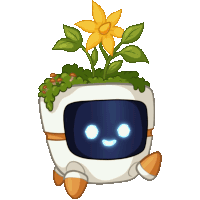 a cartoon drawing of a potted plant with a flower in it