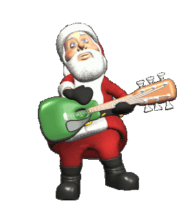 Santa Guitar Sticker - Santa Guitar Playing Guitar Stickers