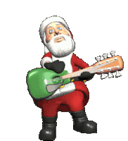 Santa Guitar Sticker