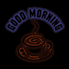 neon good morning good morrning coffee