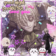 a picture of a cartoon character with the words good night pookie bear