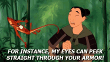 My Eyes Can Peek Straight Through Your Armor - Mulan GIF