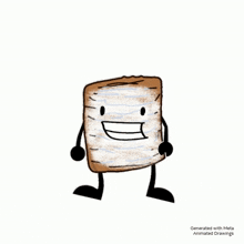 a drawing of a marshmallow with arms and legs is generated with meta animated drawings