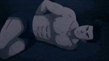 a man laying on the floor with his eyes closed