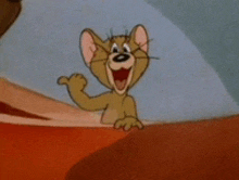 jerry from tom and jerry is waving his hand