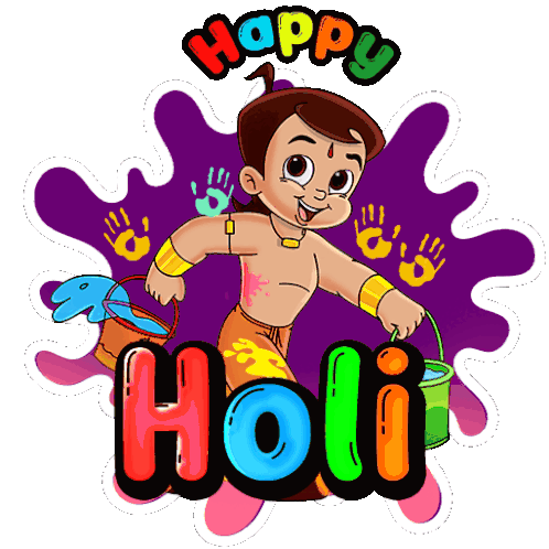 Happy Holi Chhota Bheem Sticker - Happy Holi Chhota Bheem Holi Ki Shubhkamnaye Stickers