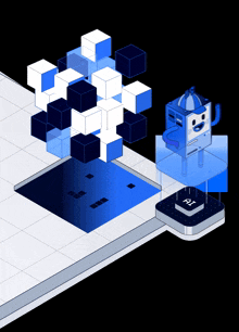 an illustration of a robot with the word ai on the bottom right