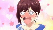 a girl with a surprised expression on her face
