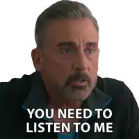 a man with a beard and a black jacket says you need to listen to me