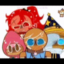a group of cookie run characters are posing for a picture together .