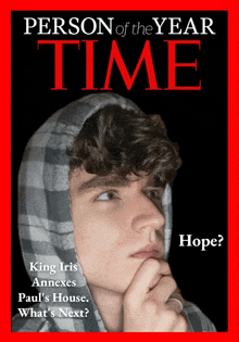 a person of the year time magazine cover with a young man on it