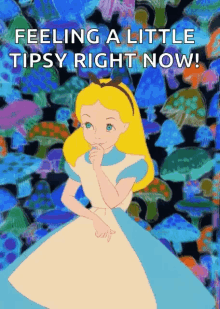 Alice In Wonderland Feeling Tipsy GIF - Alice In Wonderland Feeling Tipsy Mushroom GIFs